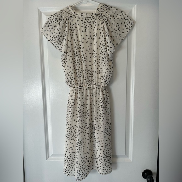 H&M Black and White Wrap Chiffon Sundress with Tie Front and Button Closure - Picture 5 of 5